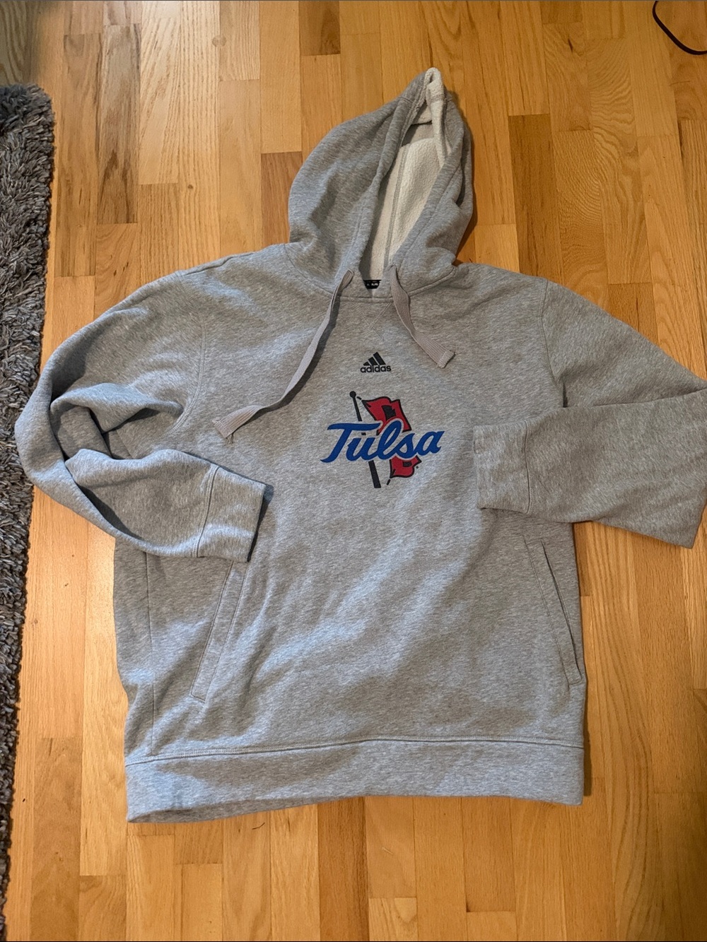 adidas Gray Tulsa Logo Pullover Hoodie